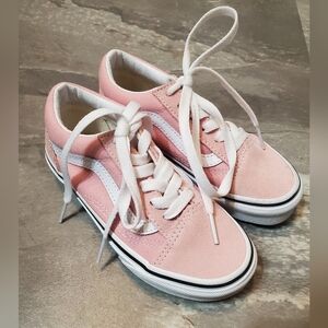 NWOT Sneakers. White & light pink. White laces. Kid size 12 US.